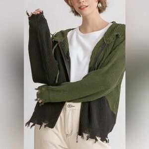 Umgee New NWT zip cardigan sweater so cute S M L hoodie